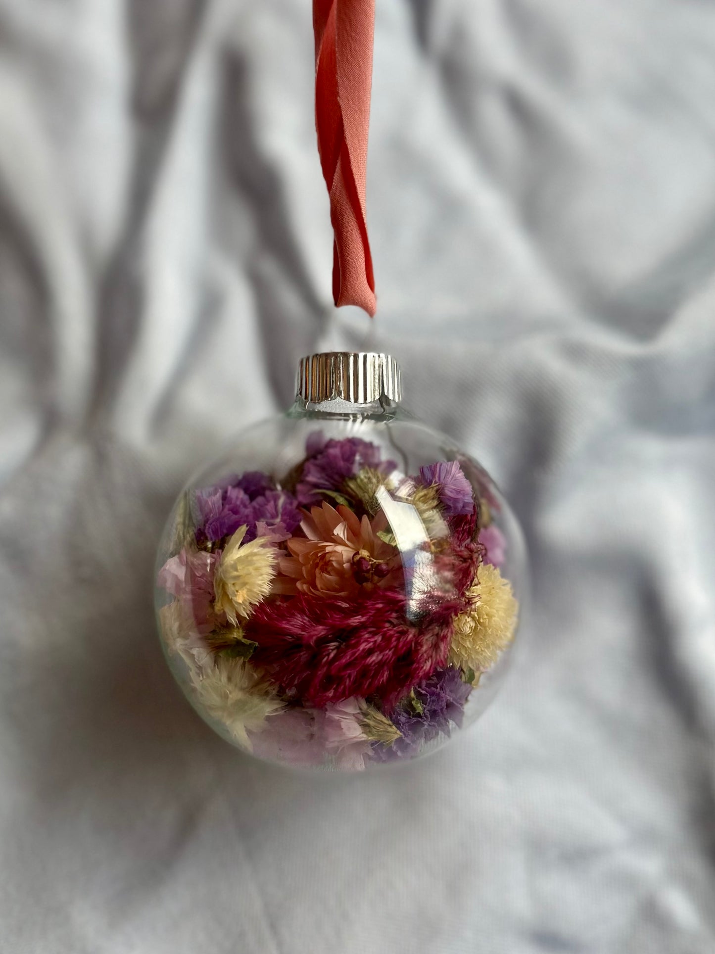 Dried Flower Glass Ornament
