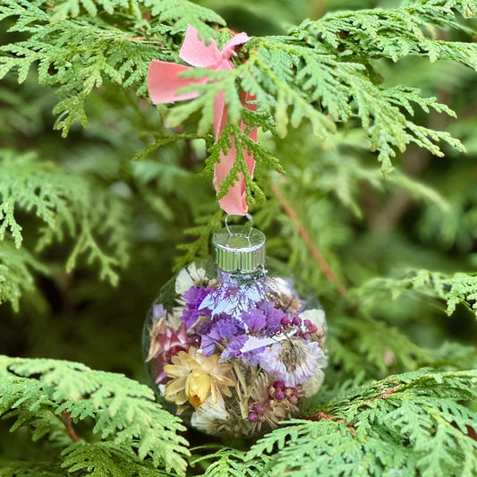 Dried Flower Glass Ornament