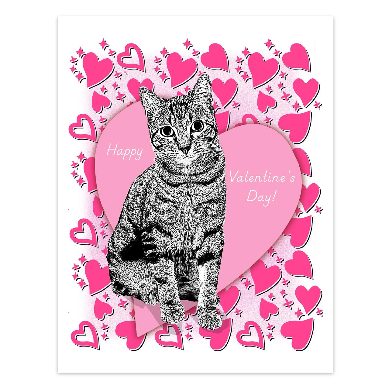 Pink Hearts Valentine’s Day Card
